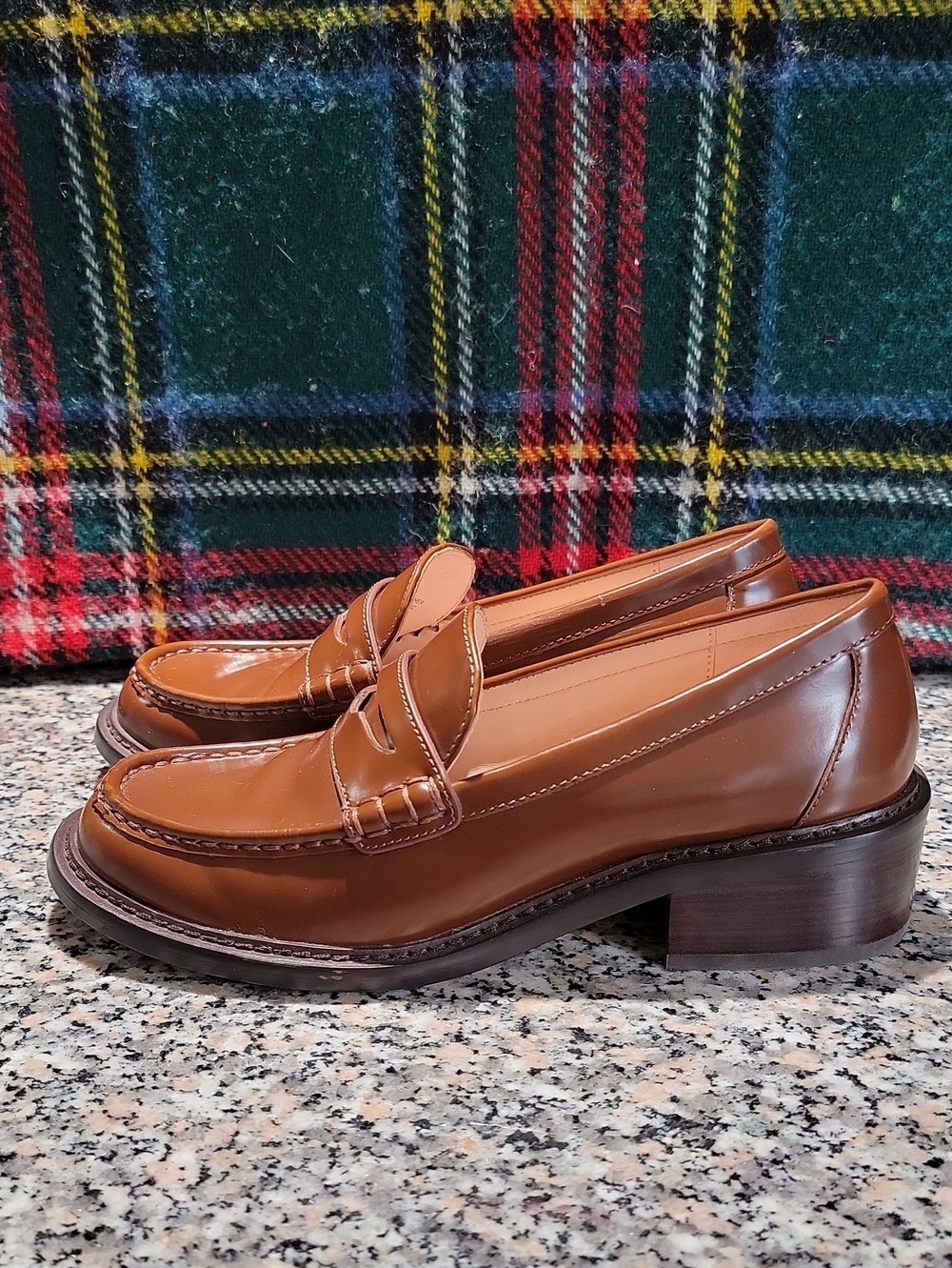 J.Crew Coin Loafers Spazzolato Leather Brown Womens Size 7 - Picture 3 of 6